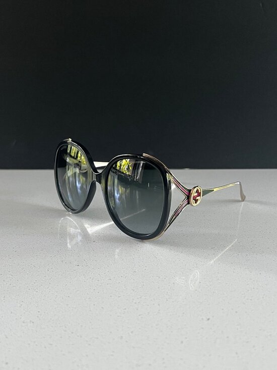 Gucci GG0226S  007 56mm black GG Round Sunglasses main image 8